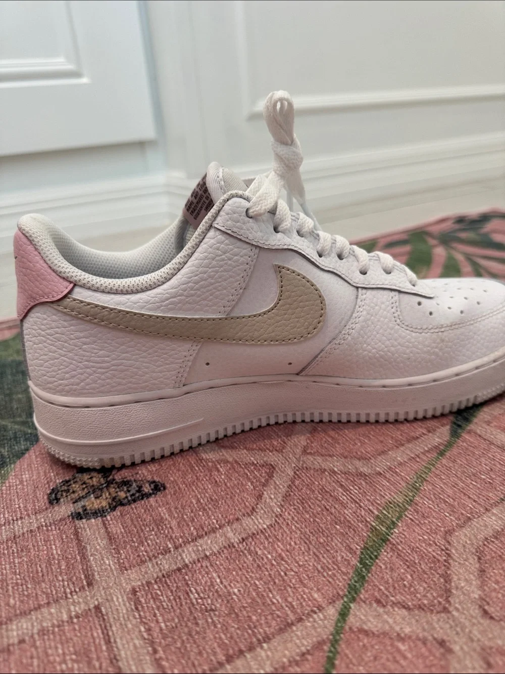 Nike Air Force Ones White Light Orewood Brown Pink Foam 9